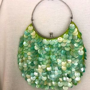 Green beaded Purse